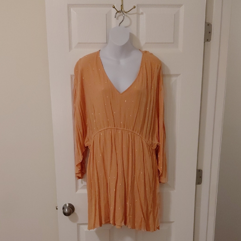 Cato Orange V-Neck Dress